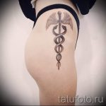 Тату Кадуцей фото - рисунки тату на удачу достаток и любовь 4167 tatufoto.ru