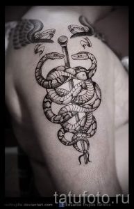 Тату Кадуцей фото - символ счастья и удачи тату фото 2170 tatufoto.ru