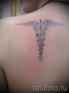 Тату Кадуцей фото - символы приносящие удачу тату 4177 tatufoto.ru
