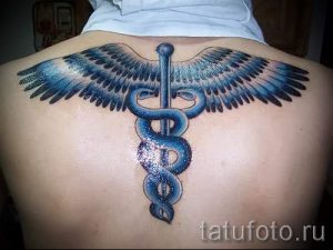 Тату Кадуцей фото - тату означающие удачу 5193 tatufoto.ru