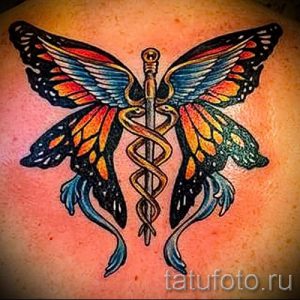 Тату Кадуцей фото - тату символ удачи и богатства фото 5200 tatufoto.ru