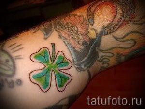 Тату Четырехлистный клевер фото - знак удачи тату для девушек 6390 tatufoto.ru