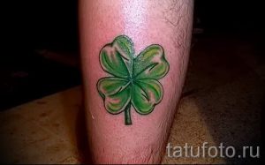 Тату Четырехлистный клевер фото - рисунок тату приносящий удачу 1393 tatufoto.ru