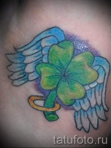 Тату Четырехлистный клевер фото - рисунок тату приносящий удачу 5397 tatufoto.ru