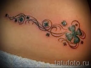 Тату Четырехлистный клевер фото - тату легкие на удачу 2402 tatufoto.ru