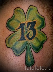 Тату Четырехлистный клевер фото - тату на благополучие и удачу 6414 tatufoto.ru