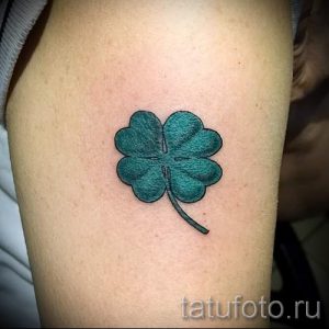 Тату Четырехлистный клевер фото - тату на благополучие и удачу 7415 tatufoto.ru