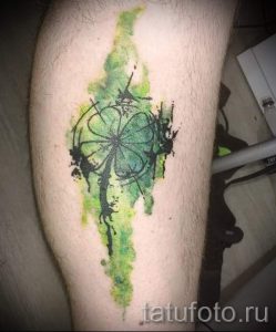 Тату Четырехлистный клевер фото - тату руна удачи 3437 tatufoto.ru