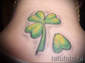 Тату Четырехлистный клевер фото - тату руны на удачу и богатство 1442 tatufoto.ru