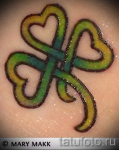 Тату Четырехлистный клевер фото - тату руны на удачу и богатство 2443 tatufoto.ru