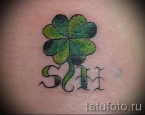 Тату Четырехлистный клевер фото - тату руны на удачу и богатство 5446 tatufoto.ru