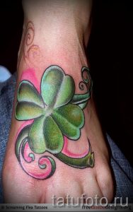 Тату Четырехлистный клевер фото - тату талисманы на удачу 7463 tatufoto.ru
