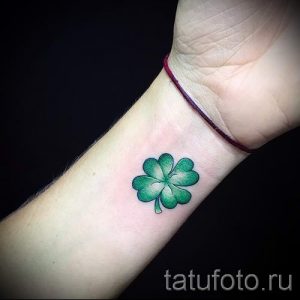 Тату Четырехлистный клевер фото - тату удачи успеха благополучия 2474 tatufoto.ru