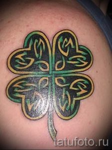 Тату Четырехлистный клевер фото - тату удачи успеха благополучия 3475 tatufoto.ru