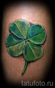 Тату Четырехлистный клевер фото - тату удачи успеха благополучия 5477 tatufoto.ru