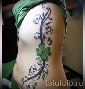 Тату Четырехлистный клевер фото - фото тату которые приносят удачу 2482 tatufoto.ru