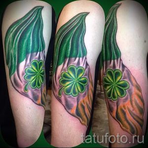 Тату Четырехлистный клевер фото - фото тату которые приносят удачу 4484 tatufoto.ru