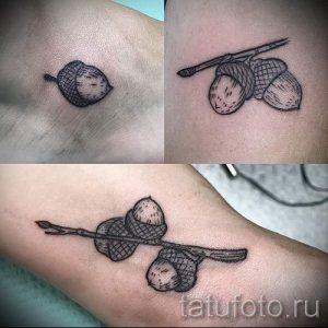 Тату желудь фото - тату на удачу и богатство 5061 tatufoto.ru
