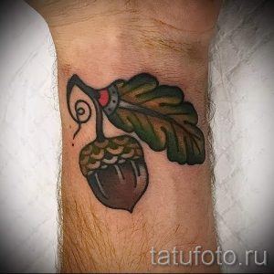 Тату желудь фото - тату на удачу и счастье 4070 tatufoto.ru
