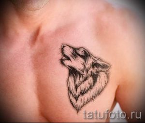простые тату волка - фото готовой татуировки 02092016 5193 tatufoto.ru