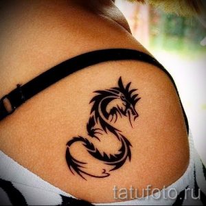 простые тату дракона - фото готовой татуировки 02092016 5214 tatufoto.ru