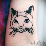 простые тату кошки - фото готовой татуировки 02092016 6246 tatufoto.ru