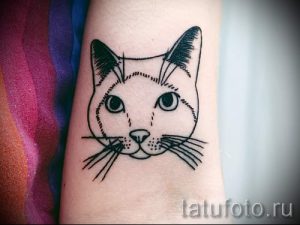 простые тату кошки - фото готовой татуировки 02092016 6246 tatufoto.ru