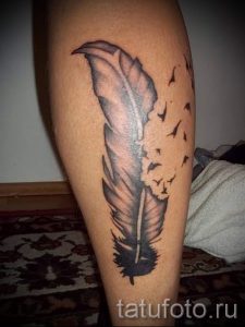 простые тату на икре - фото готовой татуировки 02092016 3257 tatufoto.ru