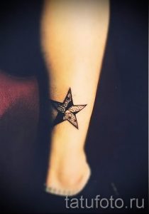 простые тату на ноге - фото готовой татуировки 02092016 6273 tatufoto.ru
