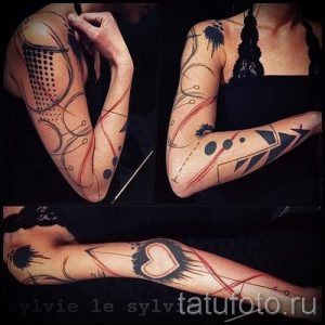 простые тату рукава - фото готовой татуировки 02092016 3319 tatufoto.ru