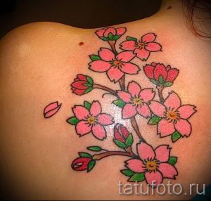 простые тату цветы - фото готовой татуировки 02092016 1343 tatufoto.ru