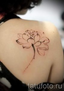 простые тату цветы - фото готовой татуировки 02092016 6348 tatufoto.ru