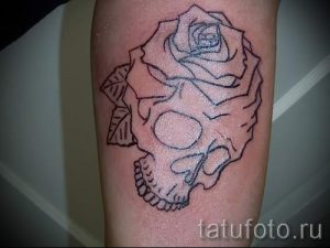 простые тату череп - фото готовой татуировки 02092016 2355 tatufoto.ru