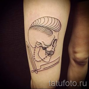 простые тату череп - фото готовой татуировки 02092016 5358 tatufoto.ru