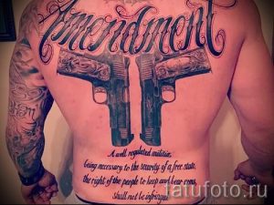 тату в виде пистолета - фото готовой татуировки 01092016 5074 tatufoto.ru