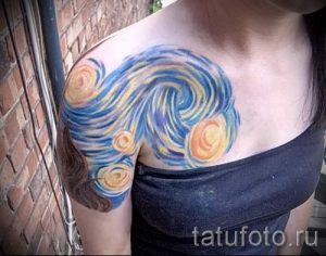 тату в стиле космос - фото готовой татуировки 3041 tatufoto.ru