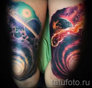 тату в стиле космос - фото готовой татуировки 7045 tatufoto.ru