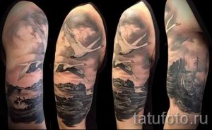 tatu-dva-lebedya-foto-primer-gotovoj-tatuirovki-5042-tatufoto-ru