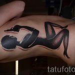 тату девочка с пистолетом - фото готовой татуировки 01092016 7081 tatufoto.ru