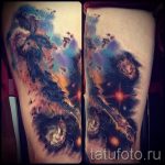 тату космос акварель - фото готовой татуировки 10101 tatufoto.ru