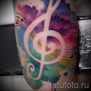 тату космос акварель - фото готовой татуировки 14105 tatufoto.ru