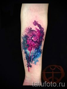 тату космос акварель - фото готовой татуировки 2093 tatufoto.ru