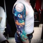 тату космос рукав - фото готовой татуировки 2142 tatufoto.ru
