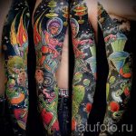 тату космос рукав - фото готовой татуировки 22162 tatufoto.ru