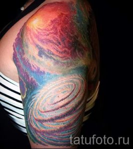 тату космос рукав - фото готовой татуировки 27167 tatufoto.ru