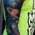 тату космос рукав - фото готовой татуировки 31171 tatufoto.ru