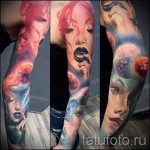 тату космос рукав - фото готовой татуировки 42182 tatufoto.ru