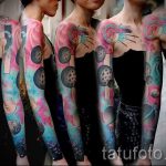 тату космос рукав - фото готовой татуировки 44184 tatufoto.ru