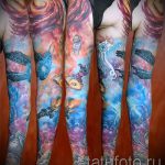 тату космос рукав - фото готовой татуировки 45185 tatufoto.ru
