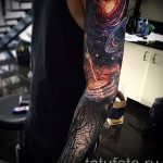 тату космос рукав - фото готовой татуировки 5145 tatufoto.ru